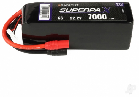 Radient LiPo 6S 7000mAh 22.2V 80C RC Battery AS150 RDNB70006S80AS150
