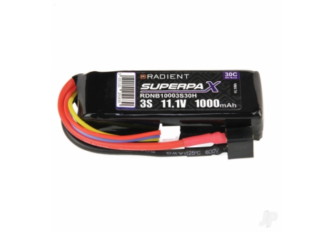 Radient LiPo Battery 3S 1000mAh 11.1V 30C Deans Connector RDNB10003S30H