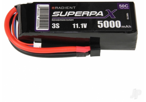 Radient LiPo Battery 3S 5000mAh 11.1V 50C Deans RC Car RDNB50003S50H