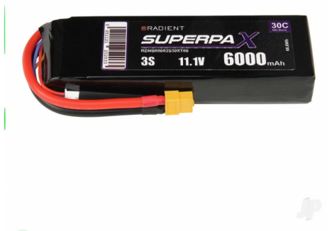 Radient LiPo Battery 3S 6000mAh 11.1V 30C XT60 RC RDNB60003S30XT60