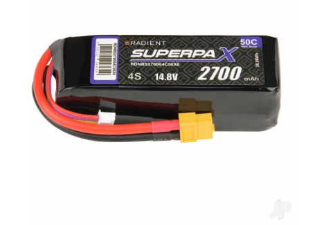 Radient LiPo Battery 4S 2700mAh 14.8V 50C XT60 RDNBS2700S4C50X6