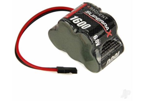 Radient NiMH 6.0V 1600mAh 2/3A Receiver Battery 3-2 Hump RX-JR RDNA0089