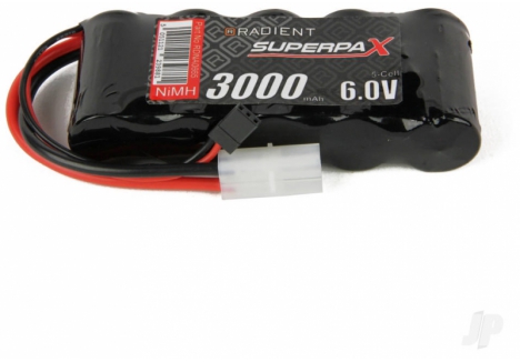 Radient NiMH 6.0V 3000mAh SC Flat Receiver Battery Tamiya JR Connectors RDNA0665