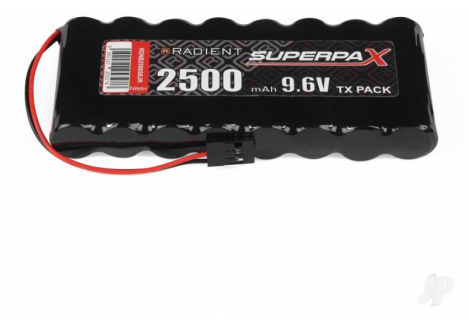 Radient NiMH 9.6V 2500mAh AA Flat RC Transmitter Battery Pack JR RDNBN2500S8JR