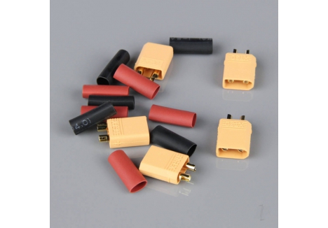 Radient XT30 Male Connector ESC End with Heat Shrink 5 Pack RDNAC010020
