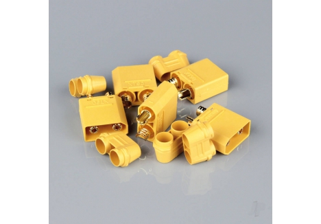Radient XT90 Male Connectors with Cap ESC End 5 Pieces RDNAC010044