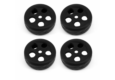 RC Overhaul RCO 1/8 Buggy On Road Wheel & Tyre Set Black G-RCO-UN005