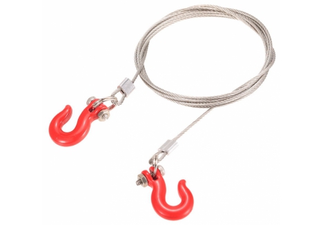 RC Overhaul Rope Chain with Hooks 1/10 Scale Metal Tow Rope G-RCO-CR020