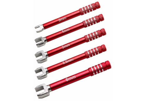 RC Overhaul Turnbuckle Wrench Set 3mm 4mm 5mm 5.5mm 6mm Red 5pcs T-RCO-TL021R