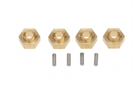 RC Overhaul Wheel Hex Adapter Brass 7mm SCX24 4pcs G-RCO-AX007