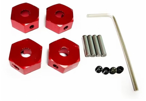 RC Overhaul Wheel Hex Drive 14mm Red Aluminium Arrma 3S Pack 4 RCO-AR006R