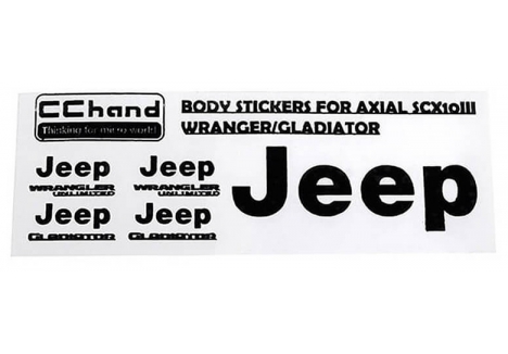 RC4WD Metal Logo Decal Sheet Axial 1/10 SCX10 III Jeep Black VVV-C1135