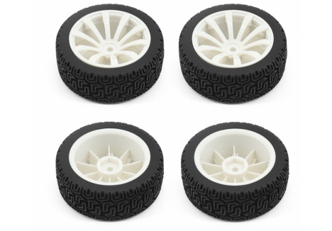 RCO 1/10 Rally Block/10 Spoke Wheel Set White (4pcs) G-RCO-UN10