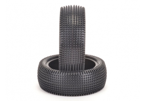 Schumacher Cactus 1/10 4WD RC Front Tyre Pre-Glued Yellow U6840