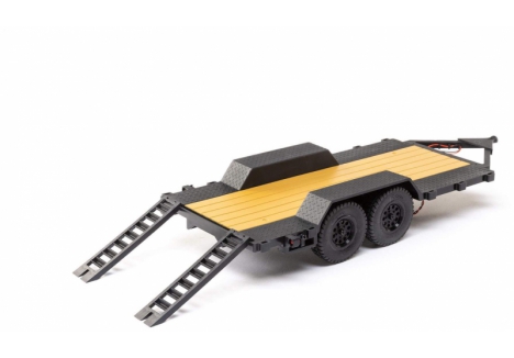 SCX24 Flat Bed Vehicle Trailer with LED Taillights:1/24th