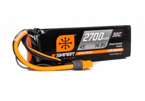 Spektrum 2700mAh 4S 14.8V 30C Smart LiPo Battery IC3 SPMX27004S30