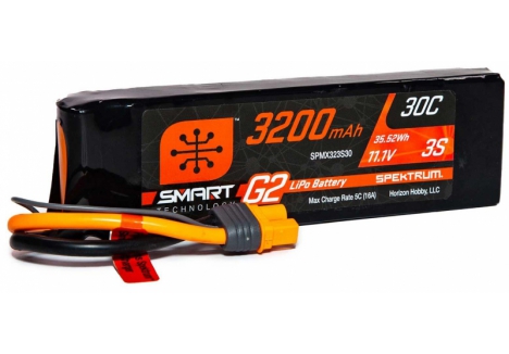 Spektrum 3S 11.1V 3200mAh 30C Smart G2 LiPo Battery IC3 SPMX323S30