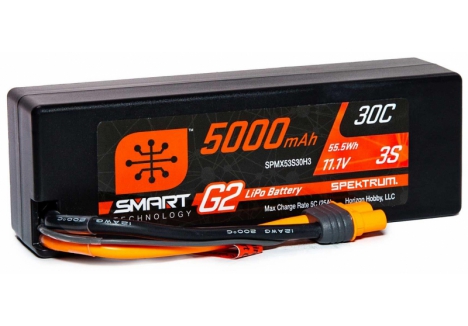 Spektrum 5000mAh 3S 11.1V 30C Smart G2 LiPo Battery IC3 O-SPMX53S30H3