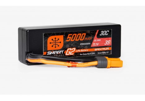 Spektrum 5000mAh 3S 11.1V 30C Smart G2 LiPo Battery IC5 O-SPMX53S30H5