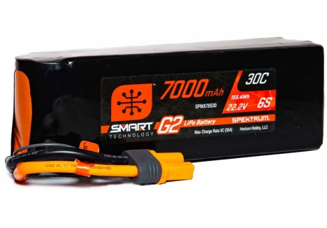 Spektrum 7000mAh 6S 22.2V Smart G2 30C LiPo Battery IC5 SPMX76S30