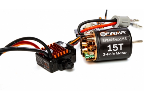 Spektrum Firma 70A Brushed Smart ESC 15T Motor Combo 2S-3S SPMXSEMC10