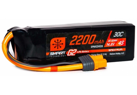 Spektrum Smart G2 LiPo Battery 2200mAh 4S 14.8V 30C IC3 SPMX224S30