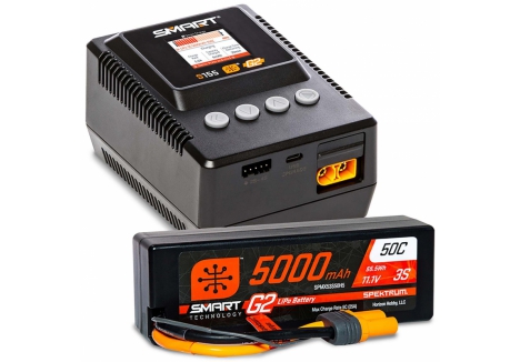Spektrum Smart Powerstage Surface Bundle with 5000mAh 3S 50C LiPo Battery and 55W Charger – O-SPMXPSS300I