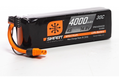 SPM 4000mAh 4S 14.8V Smart LiPo Battery 30C; IC3 O-SPMX40004S30