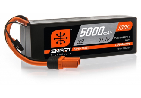 SPM 5000mAh 3S 11.1V 100C Smart LiPo Hardcase; IC5 O-SPMX50003S100H5
