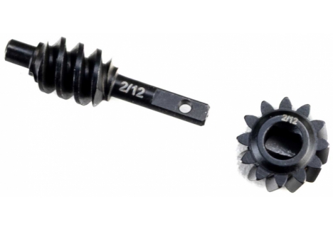Steel Ring/Pinion Worm Gear, 2/12T, Axle: SCX30