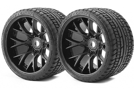 Sweep Road Crusher Belted Tyre 1/8 Black 17mm Wheels SRC1001B