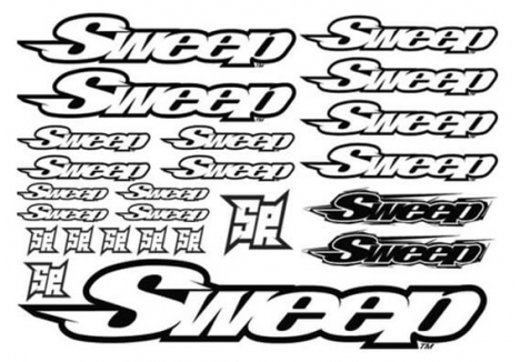 Sweep SR Logo Decal Sheet Black White RC Car Branding SWP-D3