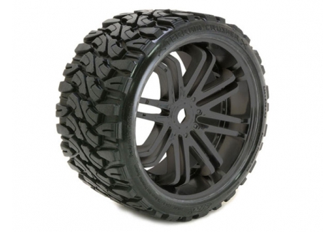Sweep Terrain Crusher Belted Tyre 17mm Black Wheels SRC0002B