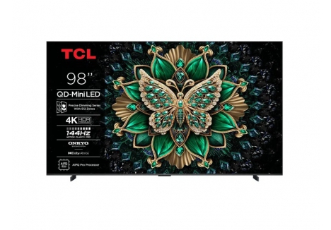 TCL 98 inch QD-Mini LED 4K UHD Smart Google TV with Dolby Atmos, HDR10+, 144Hz Refresh Rate – 98Q6C-UK
