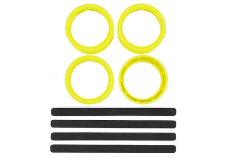TEAM ASSOCIATED DC10 FT ADJ. WHEEL RIM, FLO. YELLOW (4) AS72269