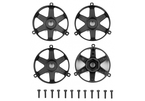Team Associated DC10 FT Adjustable Wheel Face Plate Black Four Pieces AS72246