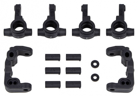 Team Associated RC10B6.4 Carbon Caster and Steering Blocks -1mm Scrub AS91985