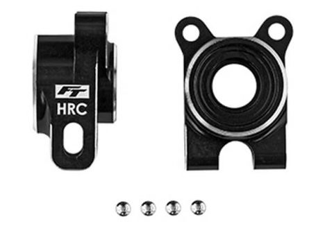Team Associated RC10B7 FT Rear Hubs -4 Offset Black Aluminium AS92565