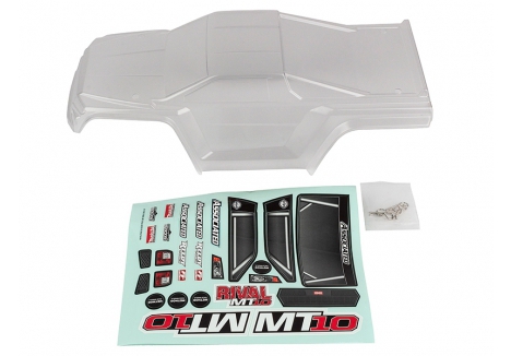 Team Associated Rival MT10 V2 1/10 Clear Bodyshell RC Monster Truck AS25829