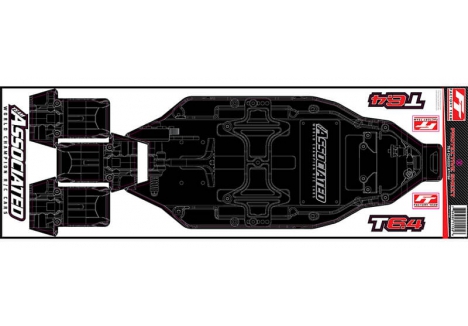 Team Associated T6.4 FT Chassis Protective Sheet Printed Adhesive Vinyl AS71184