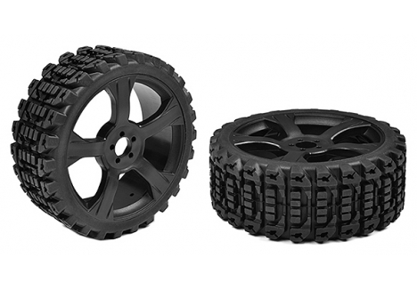 Team Corally 1/8 Off-Road Buggy Tyres Xprit Glued Black Rims C-00180-611