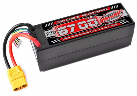 Team Corally Power Racing 6700mAh 14.8V 4S 50C LiPo Battery XT90 C-49146-X