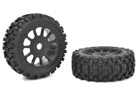 Team Corally Scorpion XTB Off Road 1/8 Buggy Tyres Glued Black Rims C-00180-1006