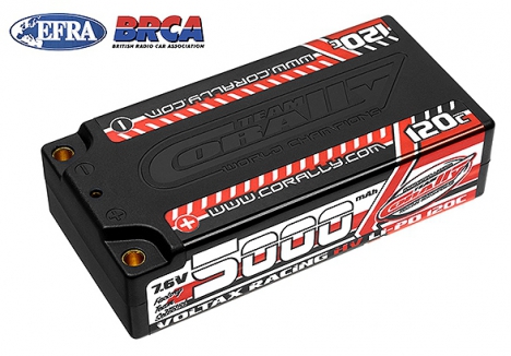 Team Corally Voltax 120C 2S 5000mAh 7.6V LiPo HV Battery Shorty C-49605