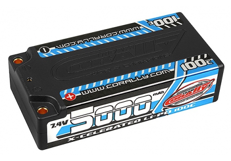 Team Corally X-Celerated 100C LiPo 5000mAh 7.4V 2S Shorty Battery C-49705