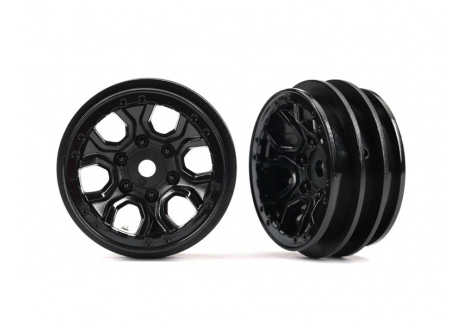 Traxxas 1.0in RC Wheels Black Chrome Pair TRX9770-BLKCR