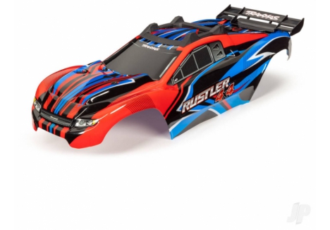 Traxxas 1/10 Rustler 4X4 RC Body Shell Red and Blue TRX6734R