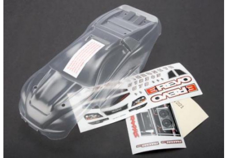 Traxxas 1/16 E-Revo Clear RC Monster Truck Body with Decals TRX7111