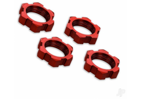 Traxxas 17mm Serrated Splined Wheel Nuts Red Anodised Set of 4 TRX7758R