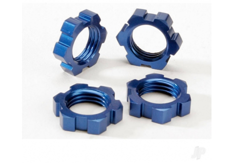 Traxxas 17mm Splined Wheel Nuts Blue-Anodised Aluminium 4 Pack TRX5353